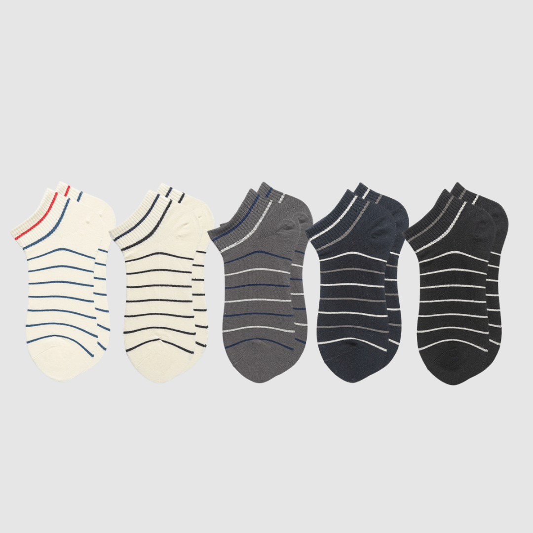 Renaissance Socks Crew Socks 4-10 Unisex Striped Ankle Socks