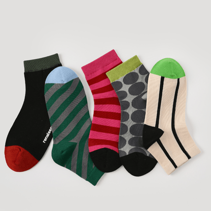 Renaissance Socks Ankle Socks 4-10 5-Pack Women's Geometric Ankle Socks