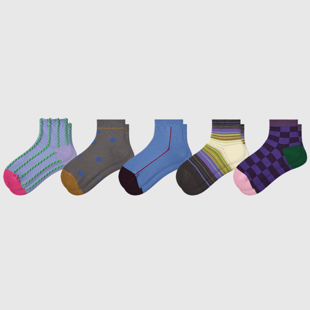 Renaissance Socks Ankle Socks 4-10 5-Pack Women's Geometric Ankle Socks