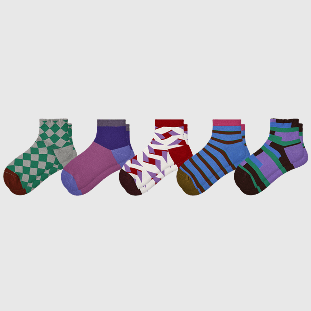 Renaissance Socks Ankle Socks 4-10 5-Pack Women's Geometric Ankle Socks