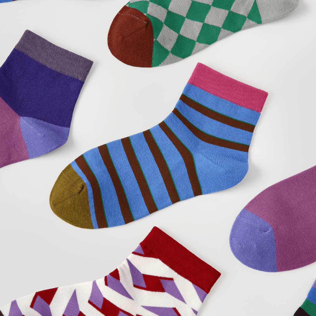 Renaissance Socks Ankle Socks 4-10 5-Pack Women's Geometric Ankle Socks