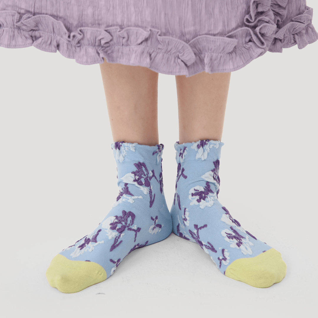 Renaissance Socks Ankle Socks 4-10 5-Pack Women's Spring Floral Ankle Socks