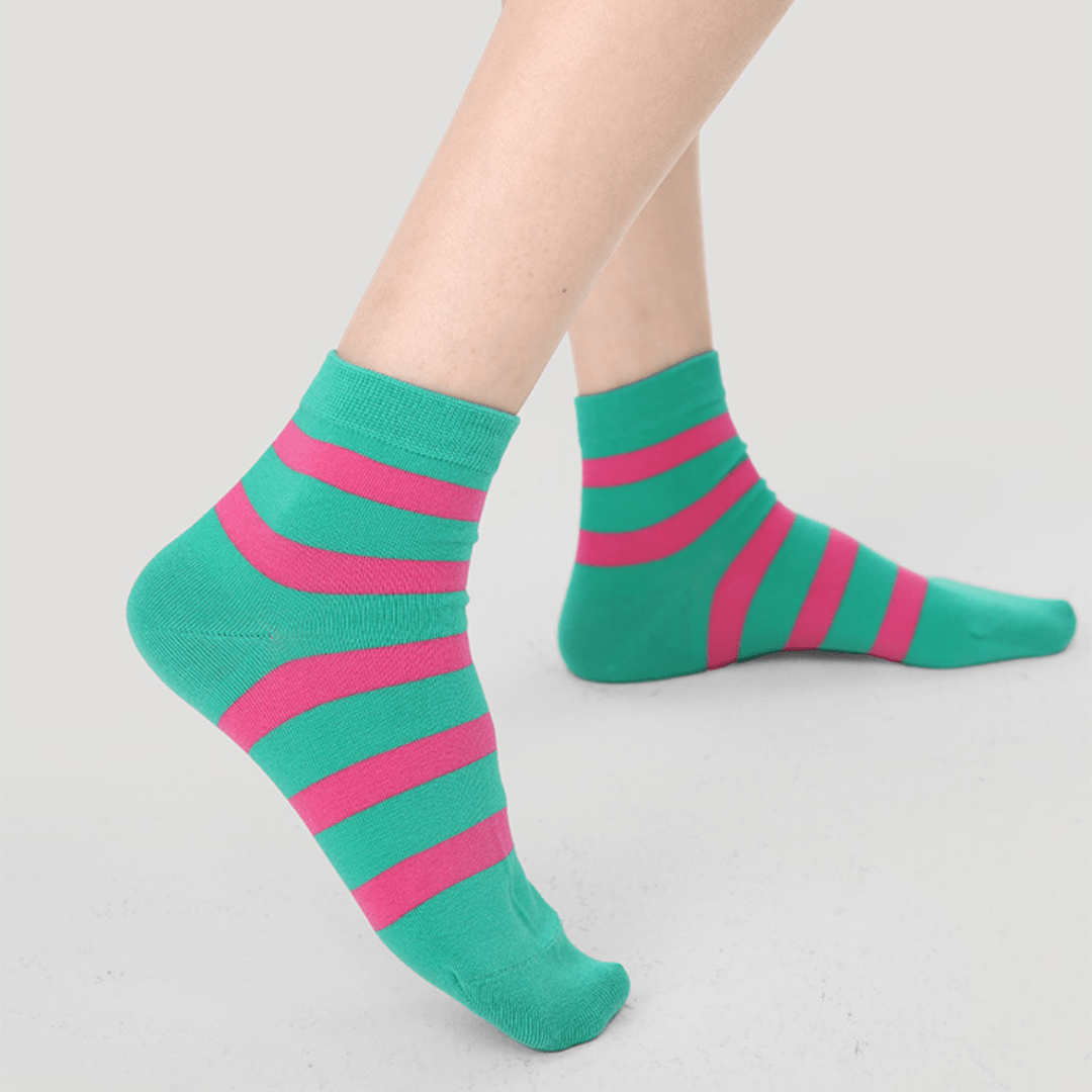 Renaissance Socks Ankle Socks 4-10 5-Pack Women's Striped Ankle Socks