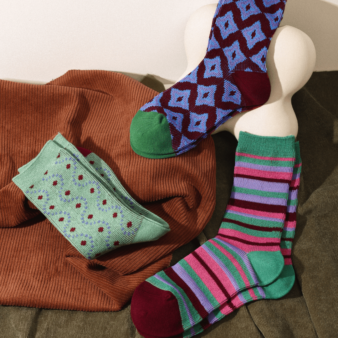 Renaissance Socks Crew Socks 35-39 3-Pack Pottery Garden Socks