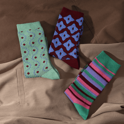 Renaissance Socks Crew Socks 35-39 3-Pack Pottery Garden Socks