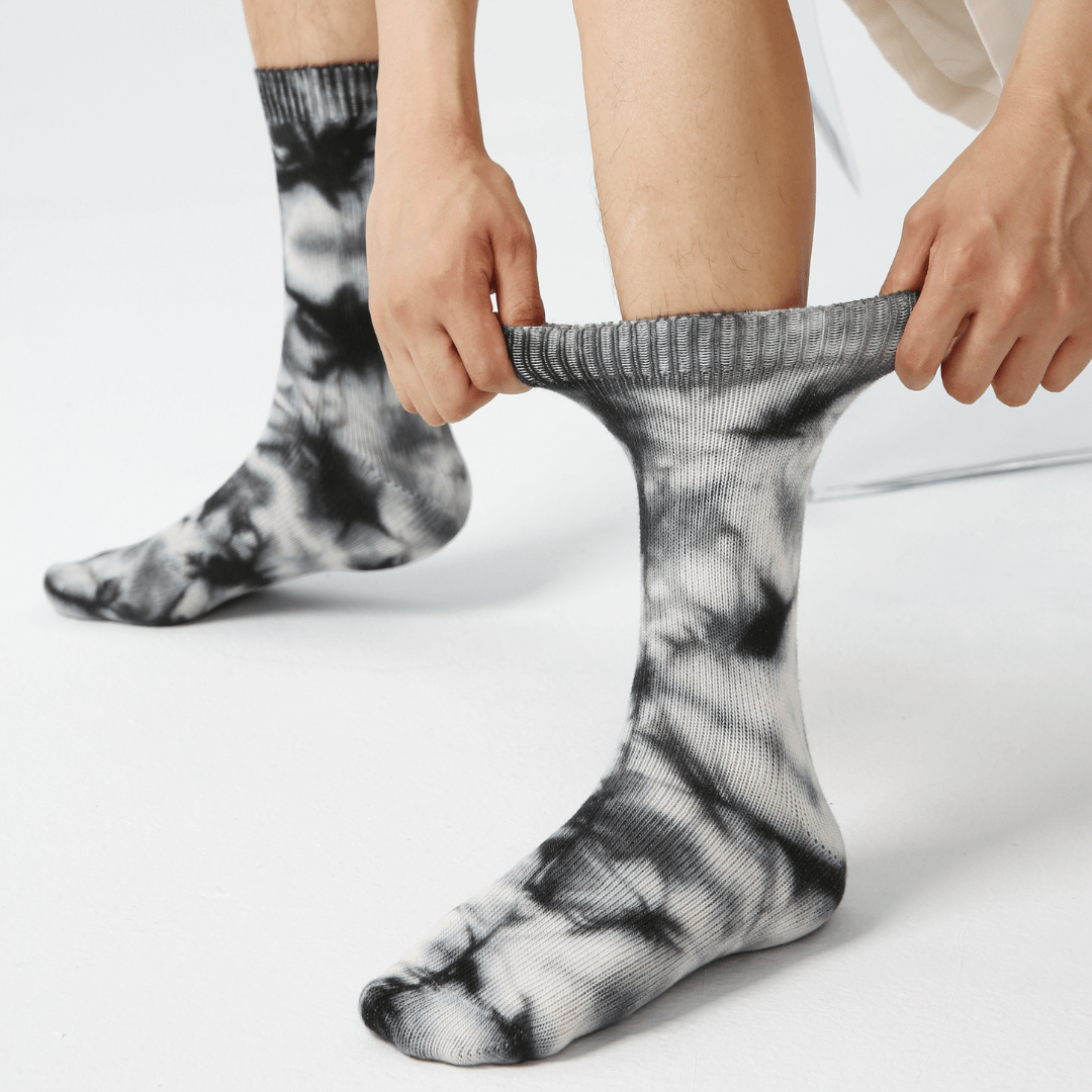 Renaissance Socks Crew Socks 39-44 3-Pack Tie-Dye Crew Socks - Black