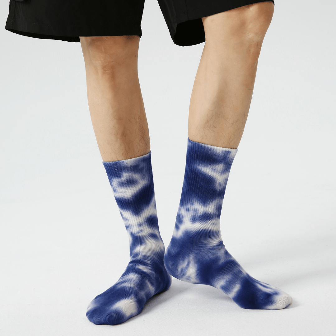 Renaissance Socks Crew Socks 39-44 3-Pack Tie-Dye Crew Socks - Blue