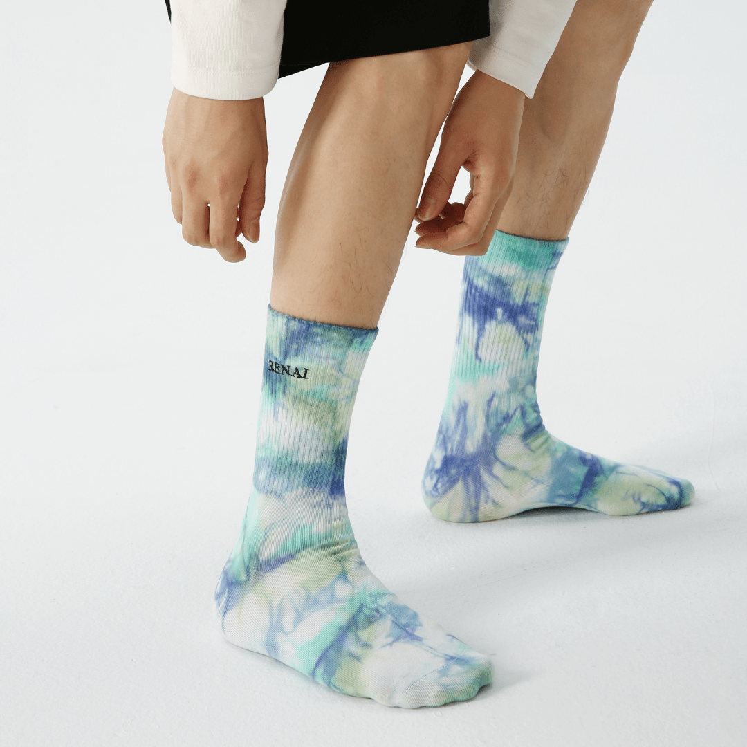 Renaissance Socks Crew Socks 39-44 3-Pack Tie Dye Doodle Crew Socks