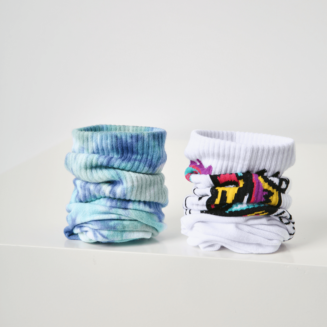 Renaissance Socks Crew Socks 39-44 3-Pack Tie Dye Doodle Crew Socks