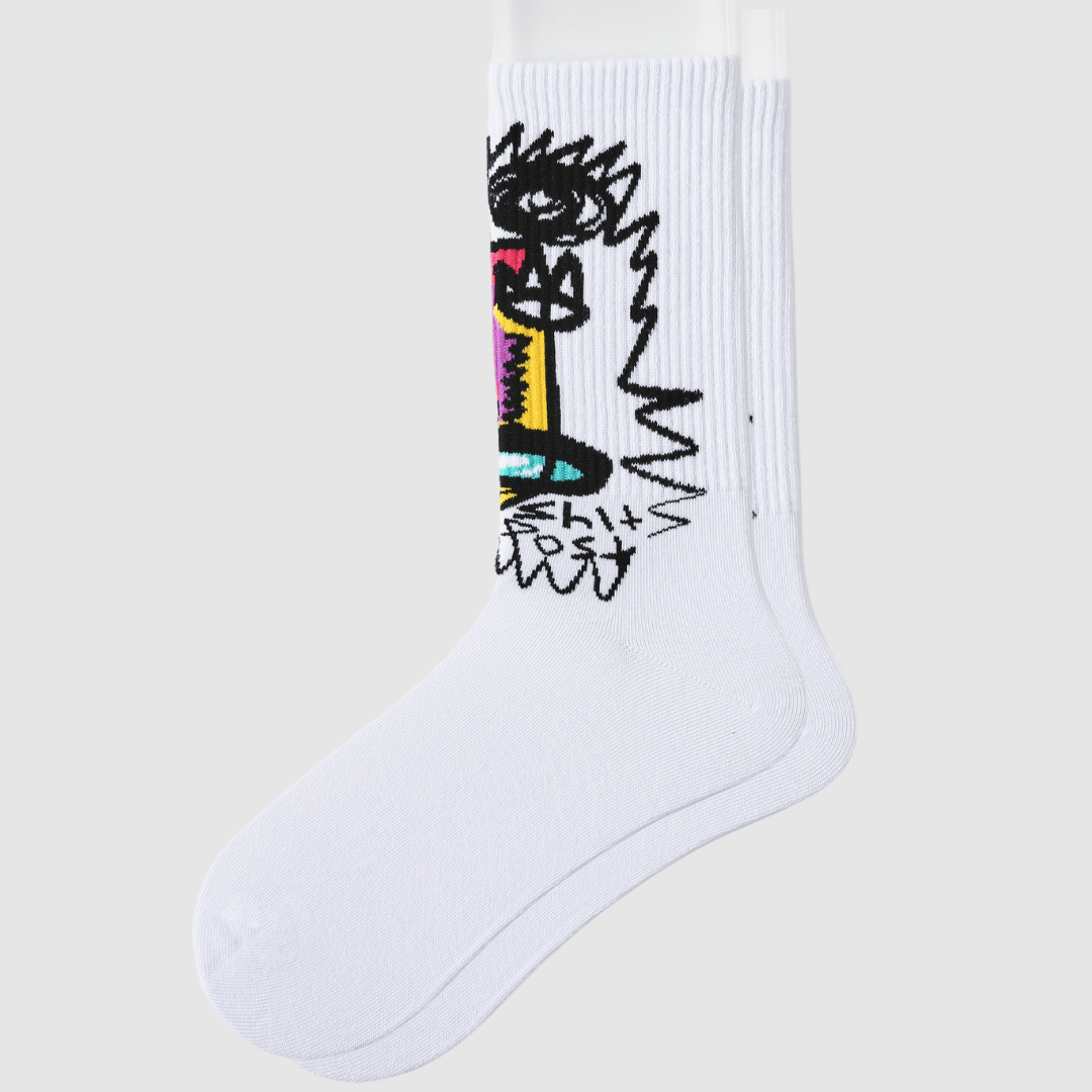 Renaissance Socks Crew Socks 39-44 3-Pack Tie Dye Doodle Crew Socks