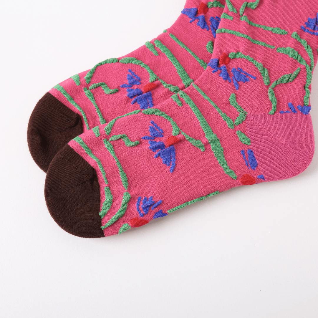 Renaissance Socks Crew Socks 4-10 3-Pack Women's Colorful Floral Crew Socks