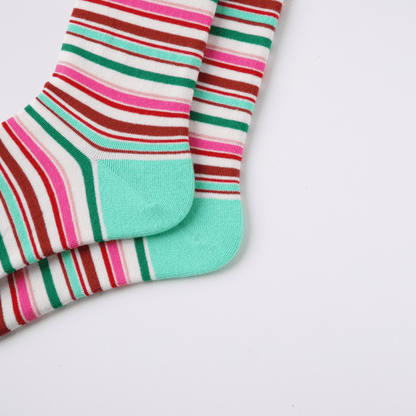 Renaissance Socks Crew Socks 4-10 3-Pack Women's Colorful Striped Crew Socks