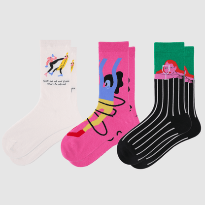 Renaissance Socks Crew Socks 4-10 / 3-Pack 3-Pack Women's Let's Dance Crew Socks