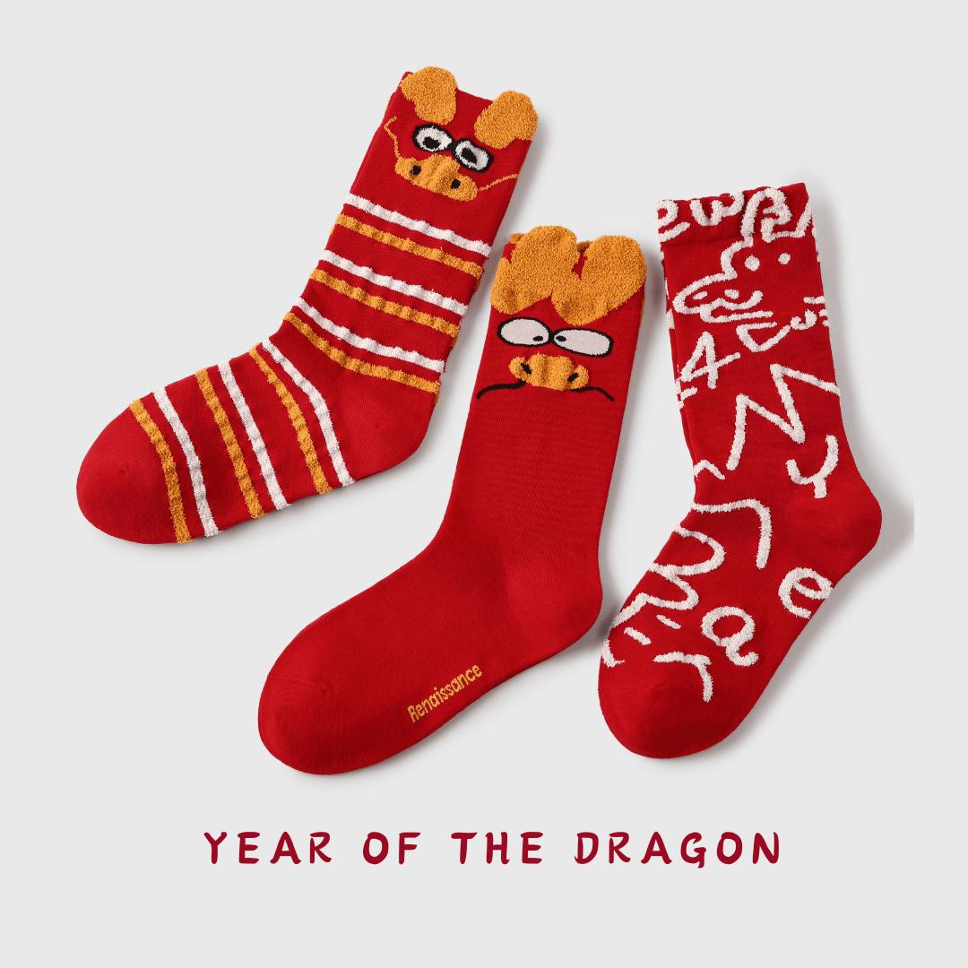 Renaissance Socks Crew Socks 4-10 3-Pack Women's Lunar New Year Crew Socks