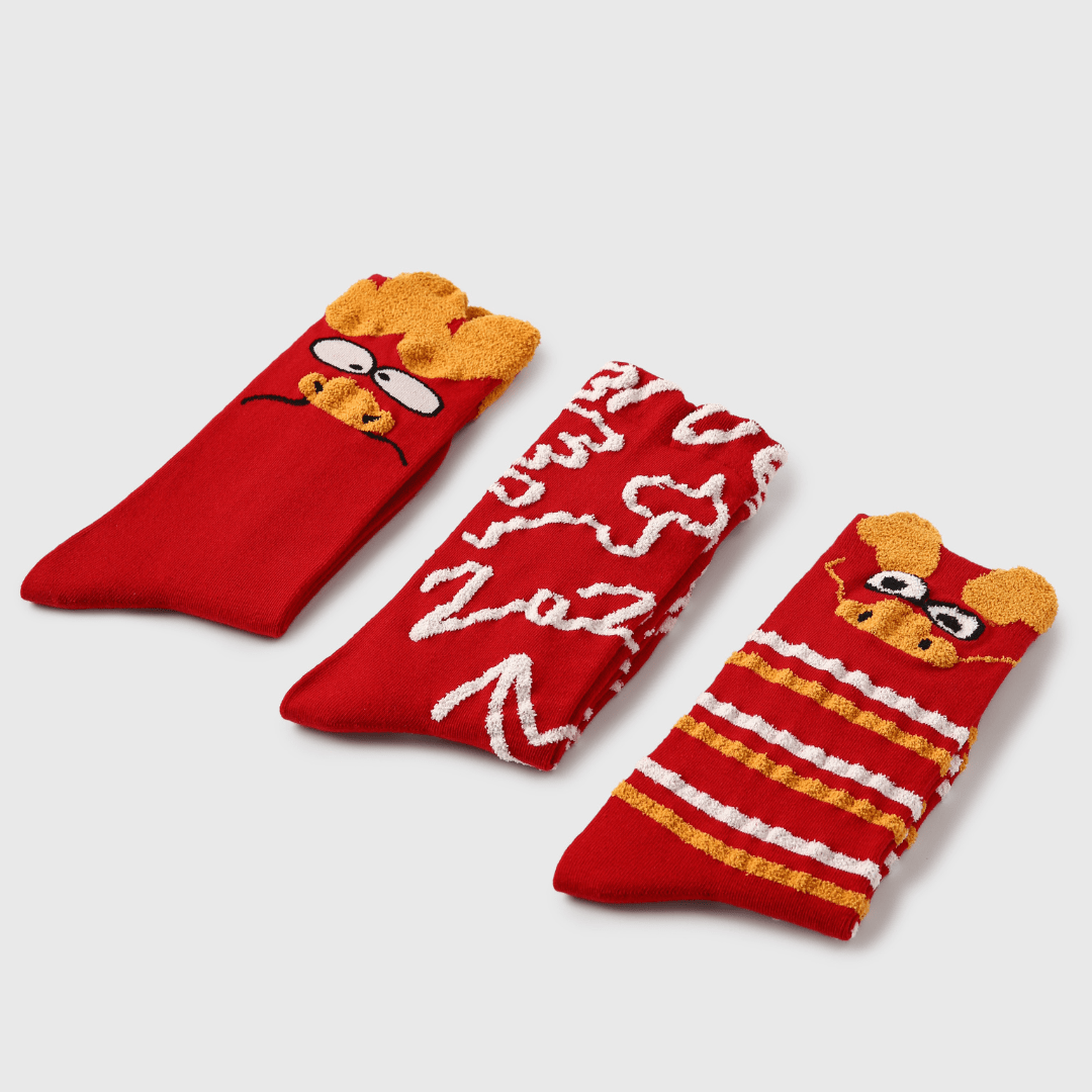 Renaissance Socks Crew Socks 4-10 3-Pack Women's Lunar New Year Crew Socks