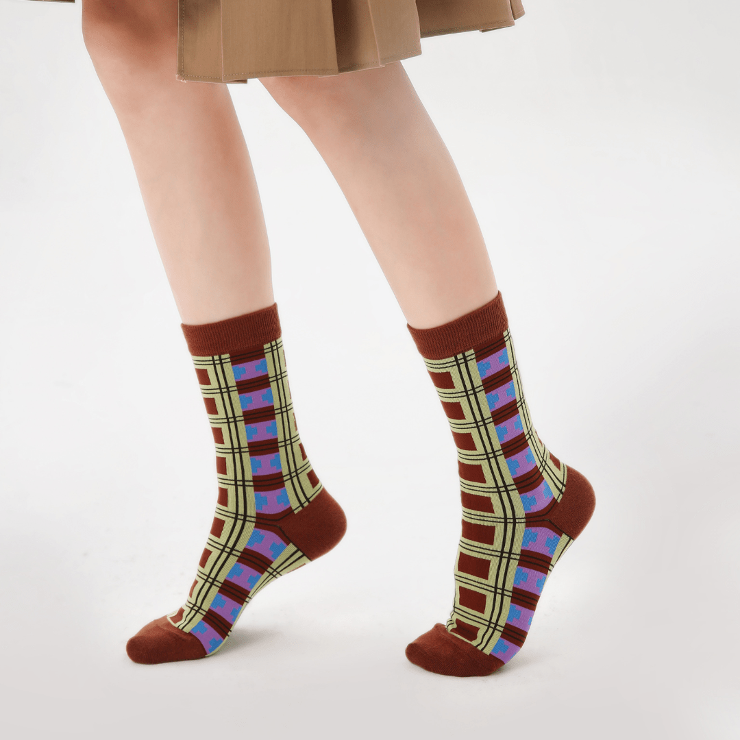 Renaissance Socks Crew Socks 4-10 3-Pack Women's Striped Retro Crew Socks