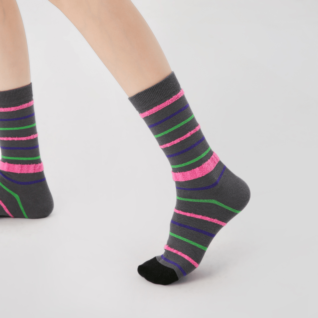 Renaissance Socks Crew Socks 4-10 3-Pack Women's Striped Retro Crew Socks