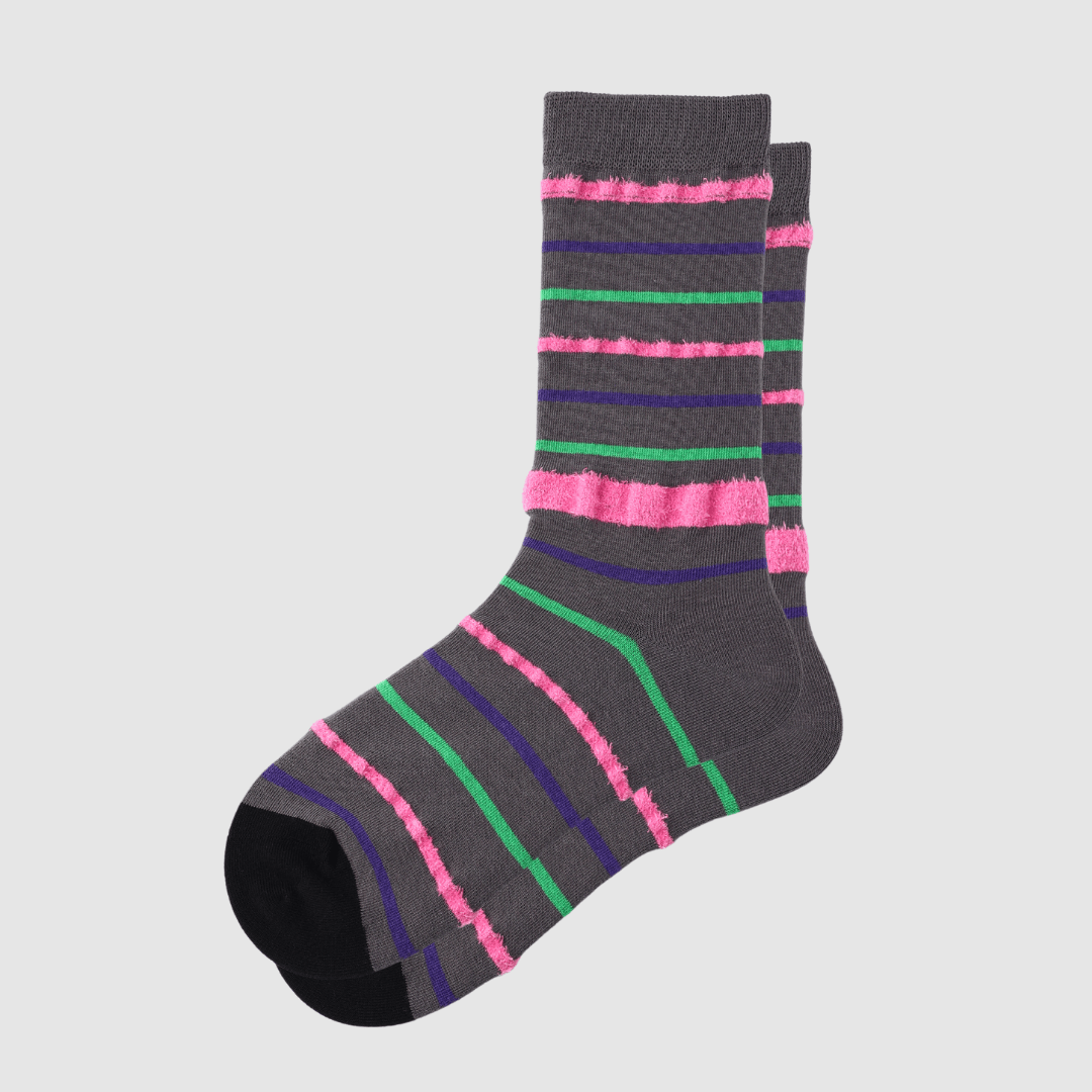 Renaissance Socks Crew Socks 4-10 / Retro Stripe 3-Pack Women's Striped Retro Crew Socks