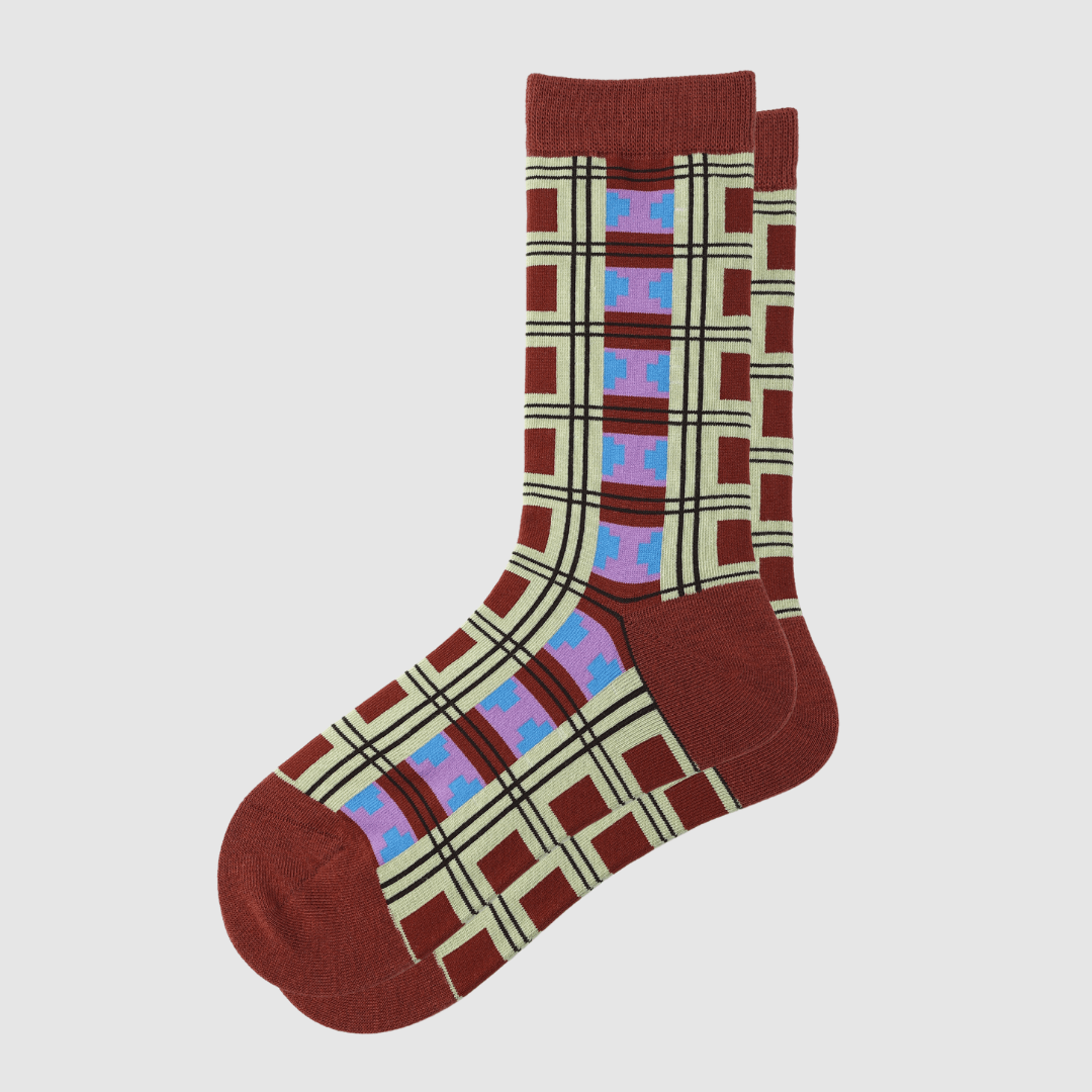 Renaissance Socks Crew Socks 4-10 / Classic Plaid 3-Pack Women's Striped Retro Crew Socks