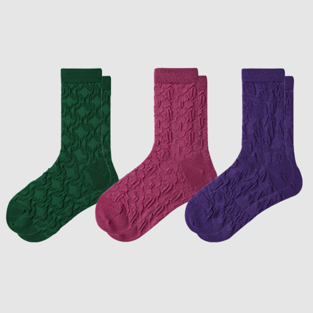 Renaissance Socks Crew Socks 4-10 3-Pack Women's Textured Crew Socks