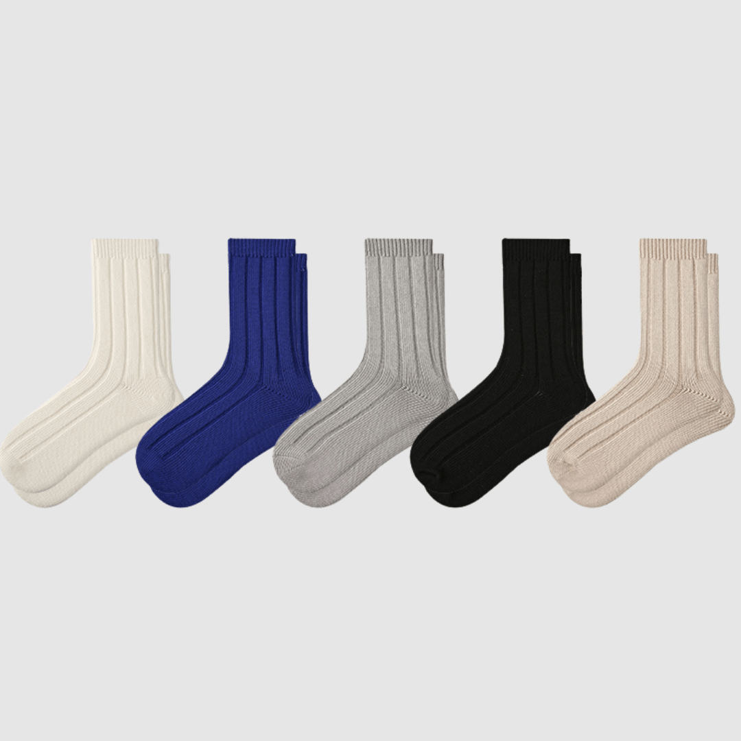 Renaissance Socks Crew Socks 39-44 5-Pack Textured Crew Socks