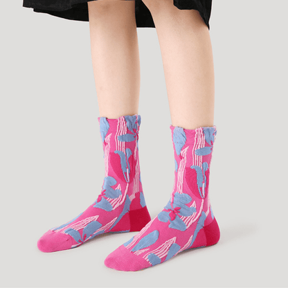 Renaissance Socks Crew Socks 4-10 5-Pack Women's Spring Floral Crew Socks