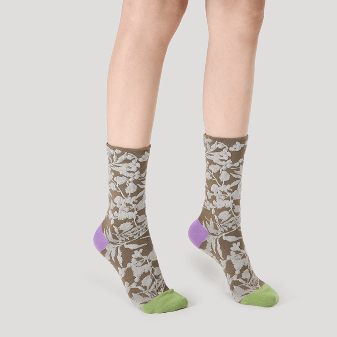 Renaissance Socks Crew Socks 4-10 5-Pack Women's Spring Floral Crew Socks