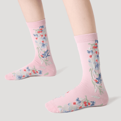 Renaissance Socks Crew Socks 4-10 5-Pack Women's Spring Floral Crew Socks