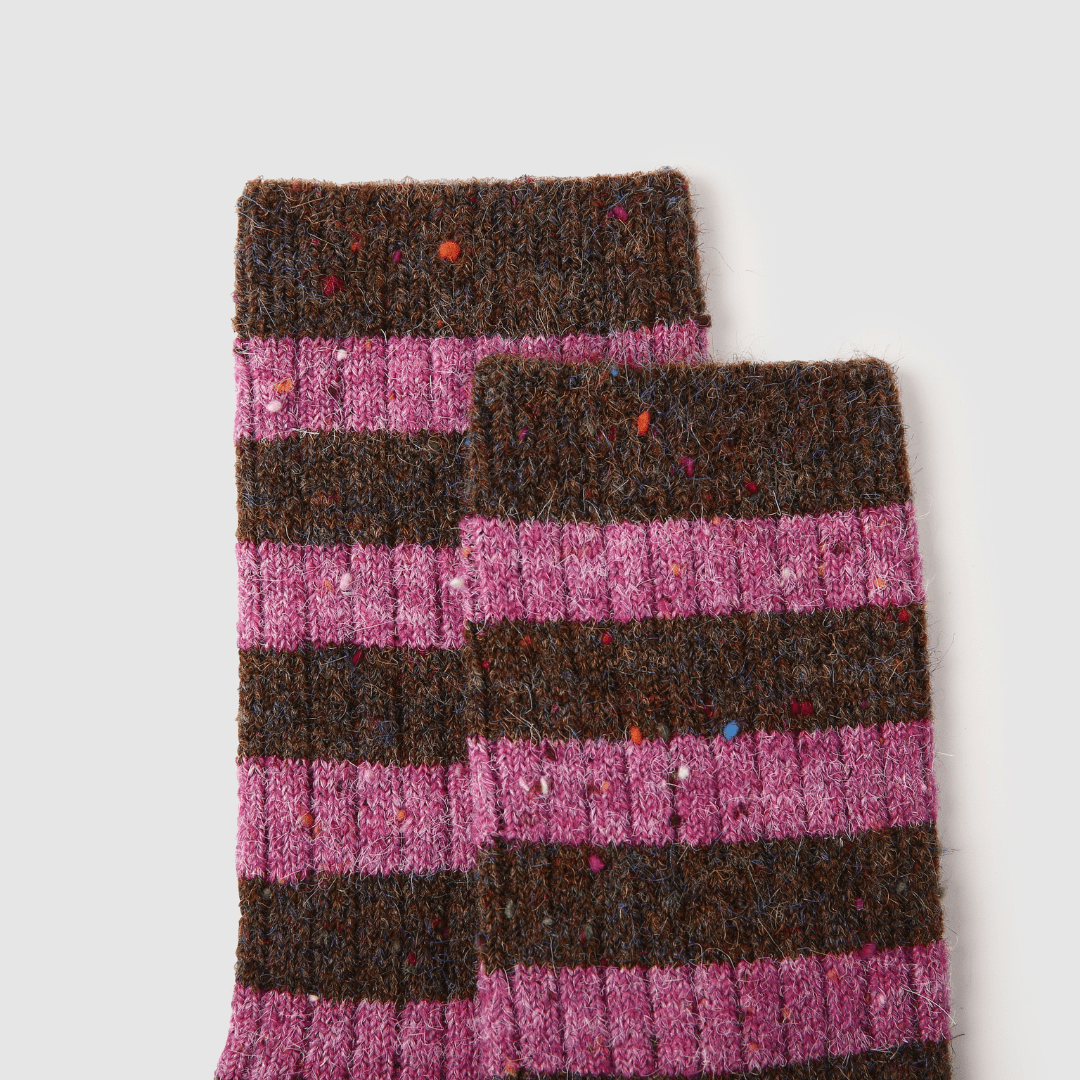 Renaissance Socks Crew Socks 35-39 Berry Choco Wool Blend Socks