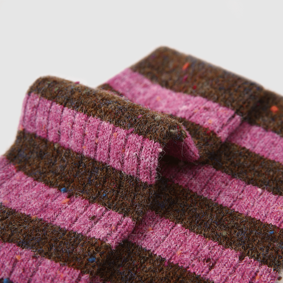 Renaissance Socks Crew Socks 35-39 Berry Choco Wool Blend Socks