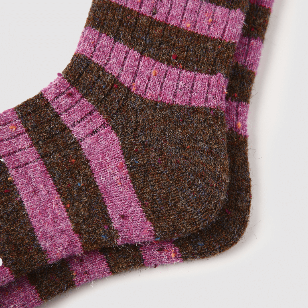 Renaissance Socks Crew Socks 35-39 Berry Choco Wool Blend Socks