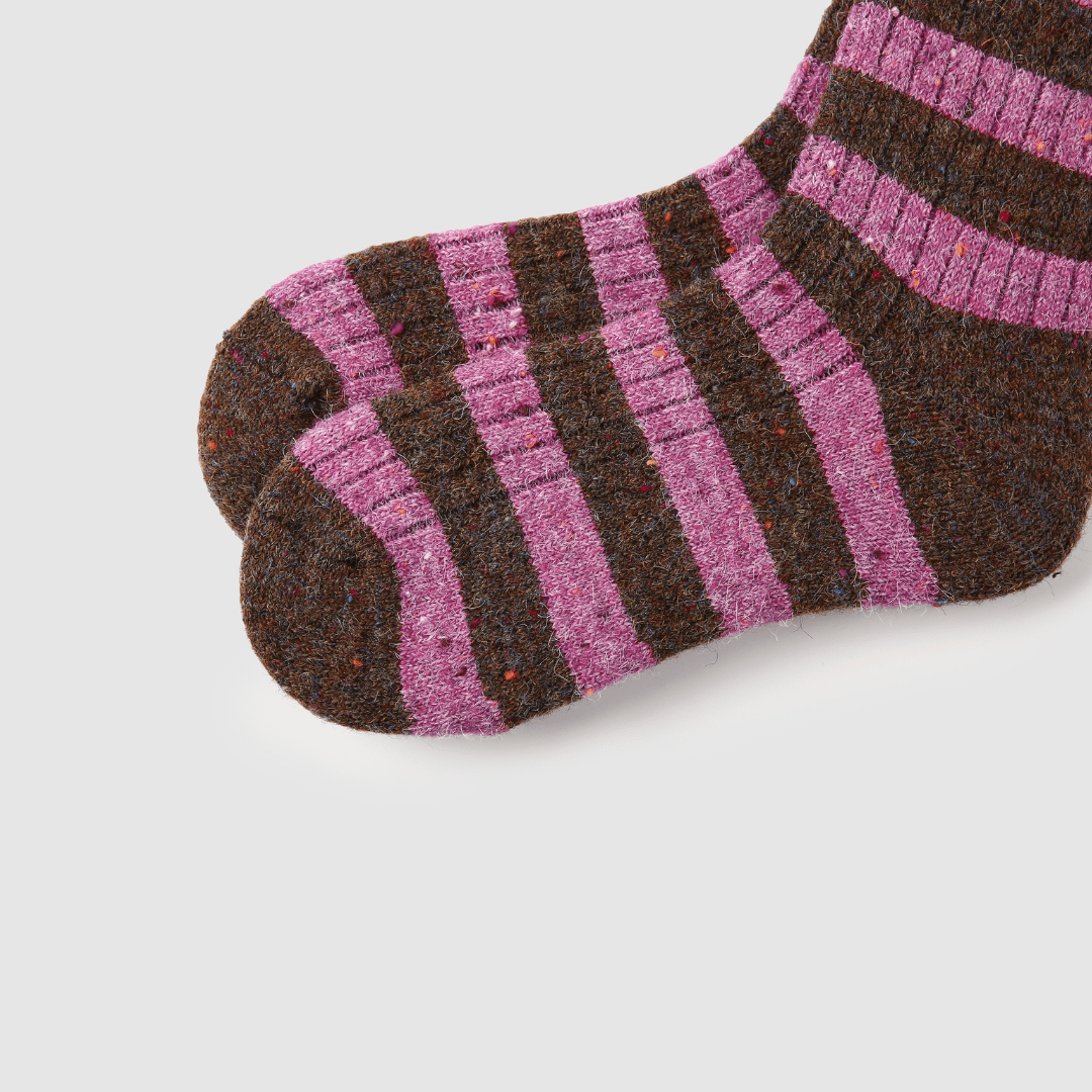 Renaissance Socks Crew Socks 35-39 Berry Choco Wool Blend Socks