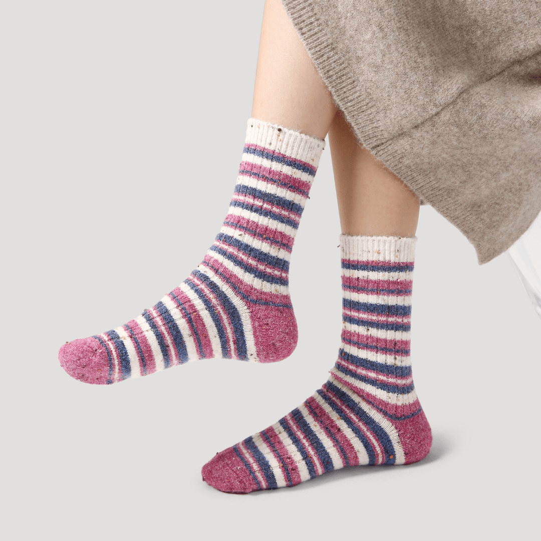 Renaissance Socks Crew Socks 35-39 Berrylicious Yogurt Wool Blend Socks