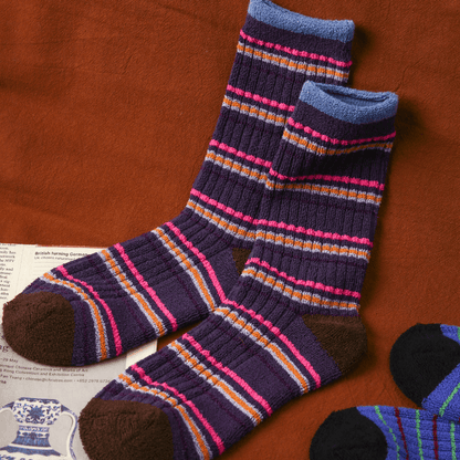 Renaissance Socks Crew Socks 35-39 Cozy Stripe Crew Socks