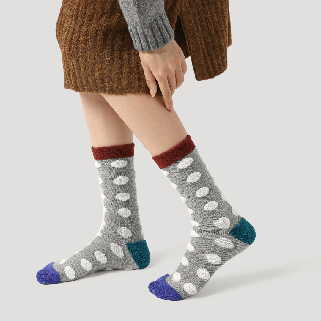 Renaissance Socks Crew Socks 35-39 Cozy Winter Polka Dot Crew Socks