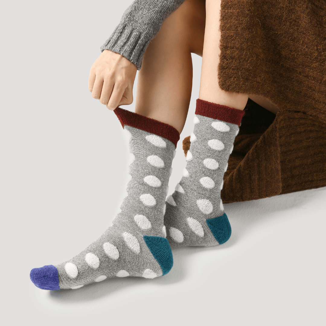 Renaissance Socks Crew Socks 35-39 Cozy Winter Polka Dot Crew Socks