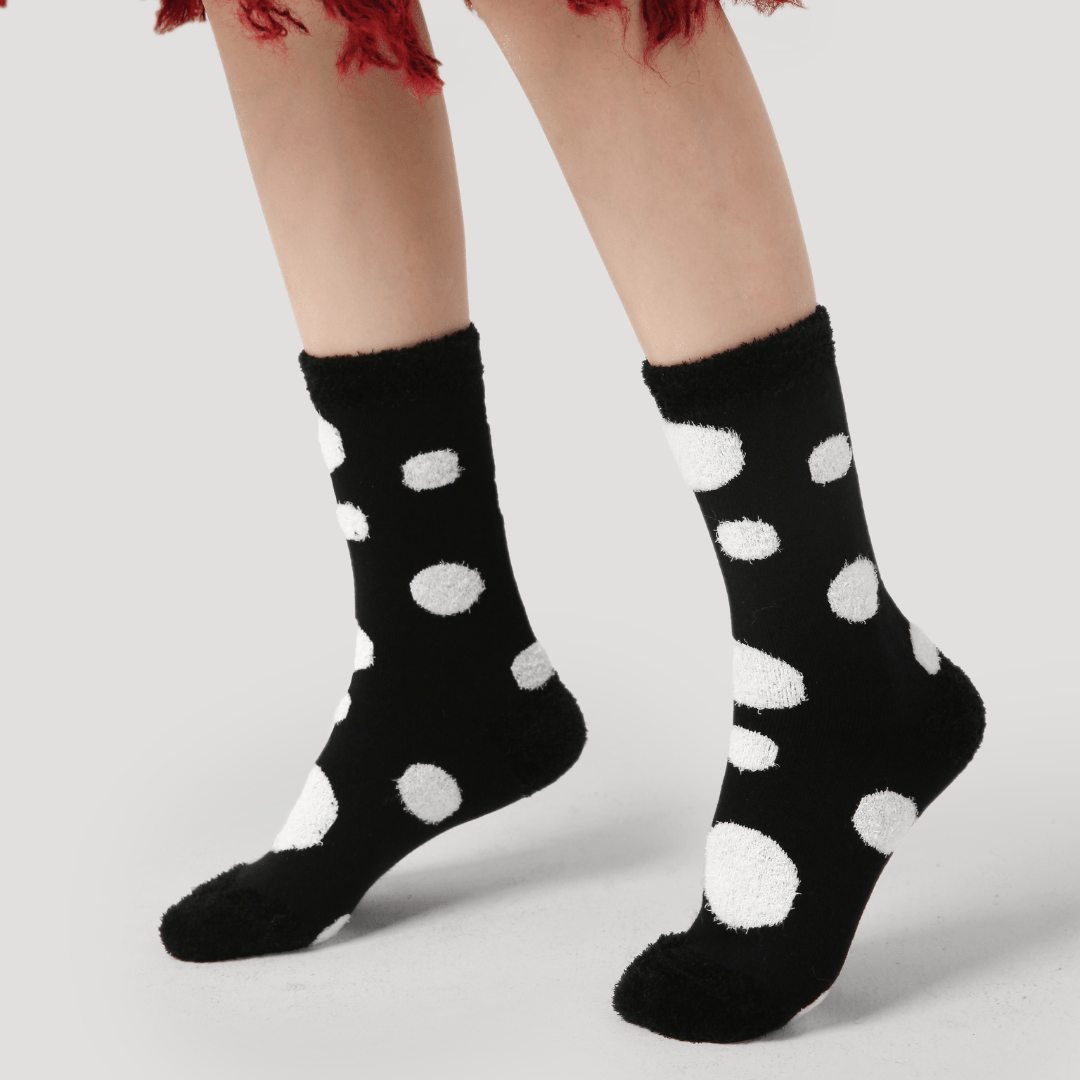 Renaissance Socks Crew Socks 35-39 Cozy Winter Polka Dot Crew Socks