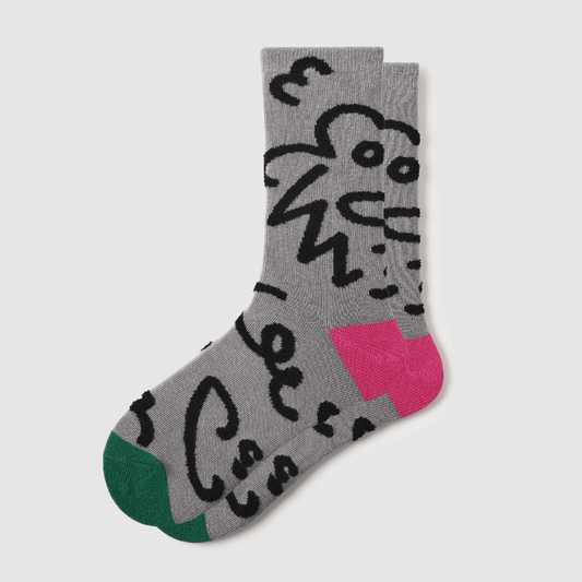 Renaissance Socks Crew Socks 35-39 Doodle Wooly Socks