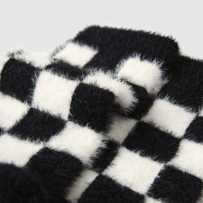 Renaissance Socks Crew Socks 35-39 Fluffy Checkmate Socks