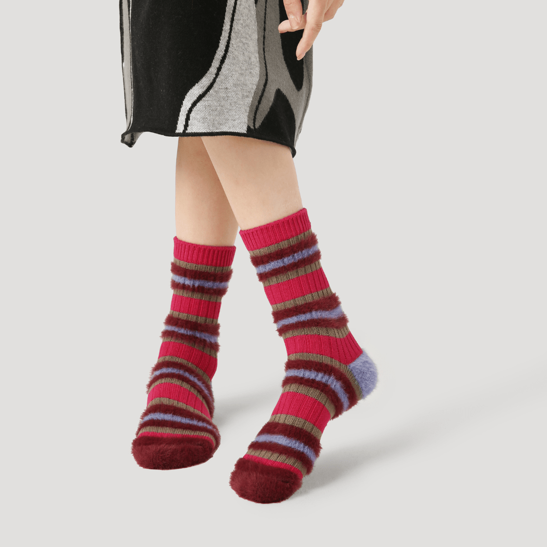 Renaissance Socks Crew Socks 35-39 Fringe Festival Stripes Socks