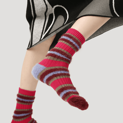 Renaissance Socks Crew Socks 35-39 Fringe Festival Stripes Socks