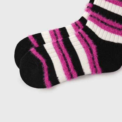 Renaissance Socks Crew Socks 35-39 Fuzzy Striped Crew Socks