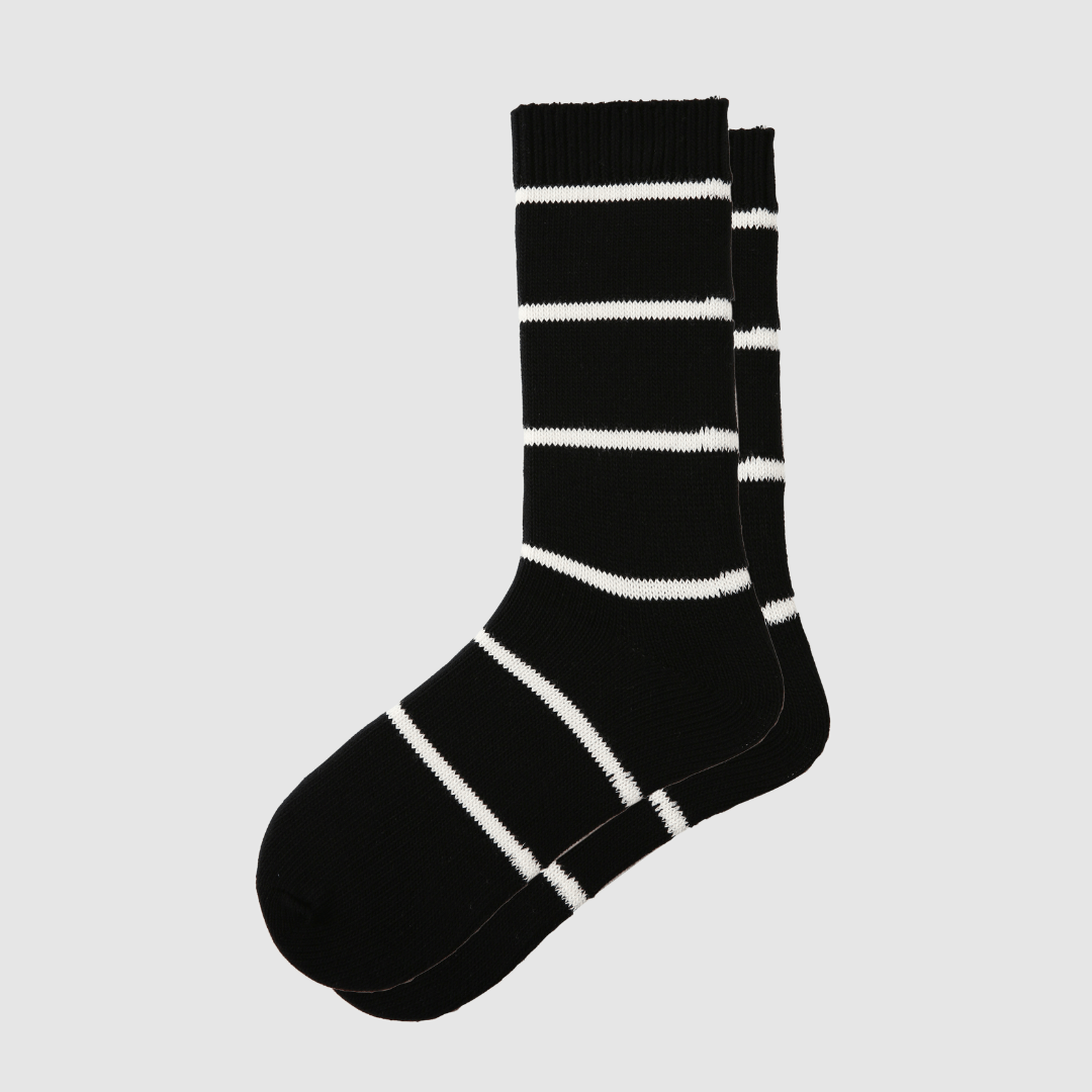 Renaissance Socks Crew Socks 6-12.5 / B&W Striped Men's Black and White Striped Crew Socks