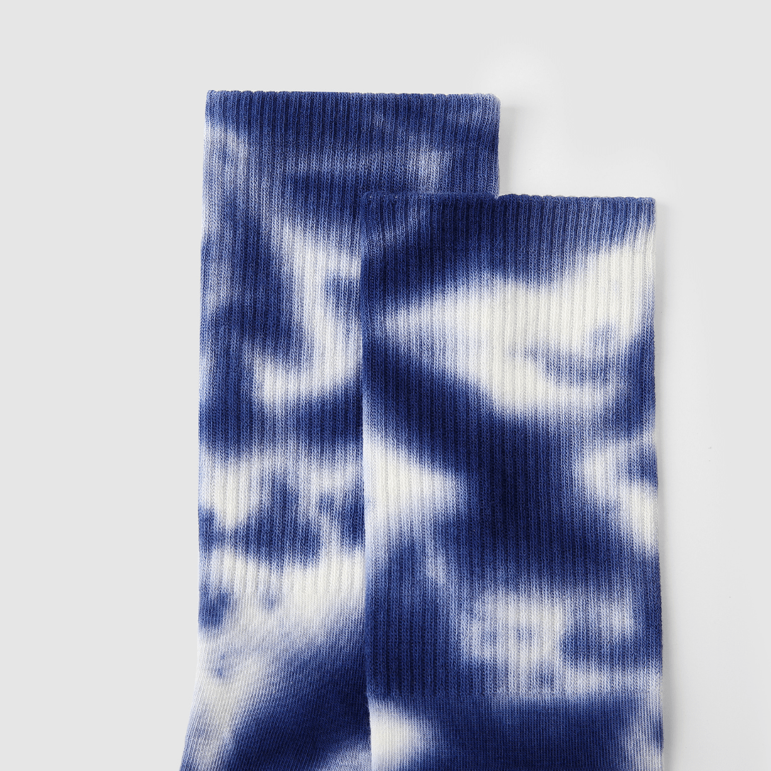 Renaissance Socks Crew Socks Men's Tie-Dye Crew Socks - Blue