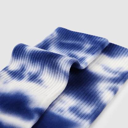 Renaissance Socks Crew Socks Men's Tie-Dye Crew Socks - Blue