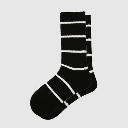 Renaissance Socks Crew Socks 6-12.5 / B&W Striped Men's White Renaissance Crew Socks