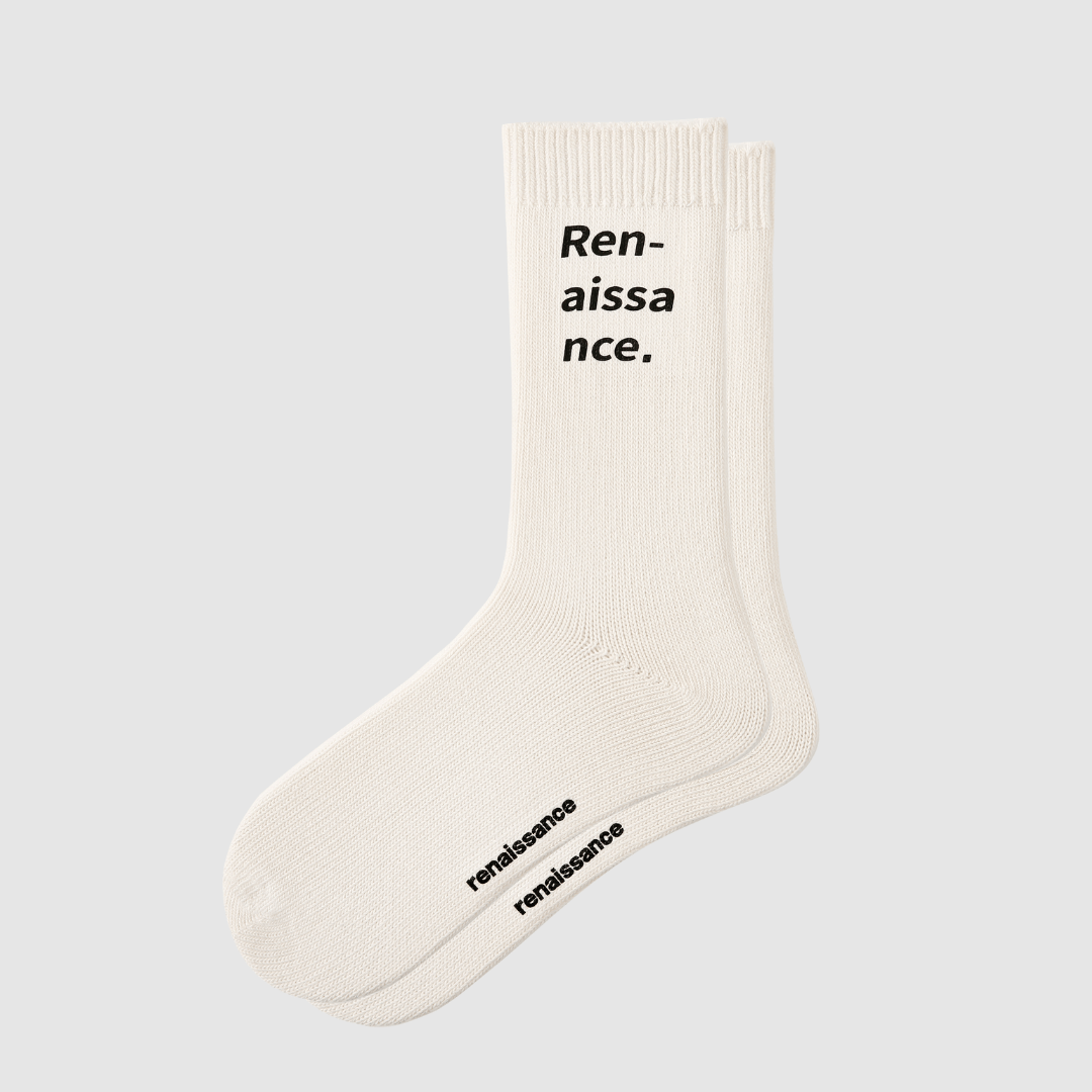 Renaissance Socks Crew Socks 6-12.5 / White Renaissance Men's White Renaissance Crew Socks