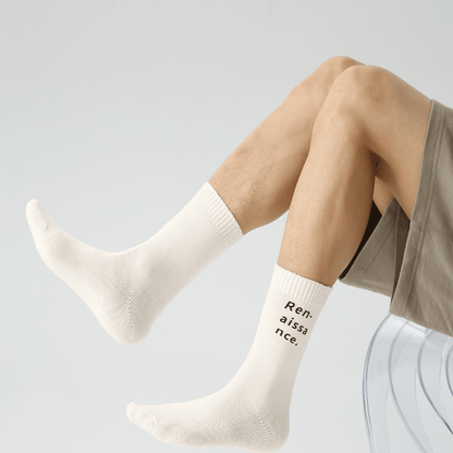 Renaissance Socks Crew Socks Men's White Renaissance Crew Socks