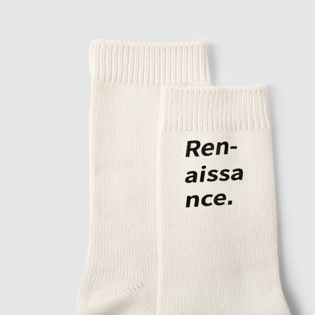 Renaissance Socks Crew Socks Men's White Renaissance Crew Socks