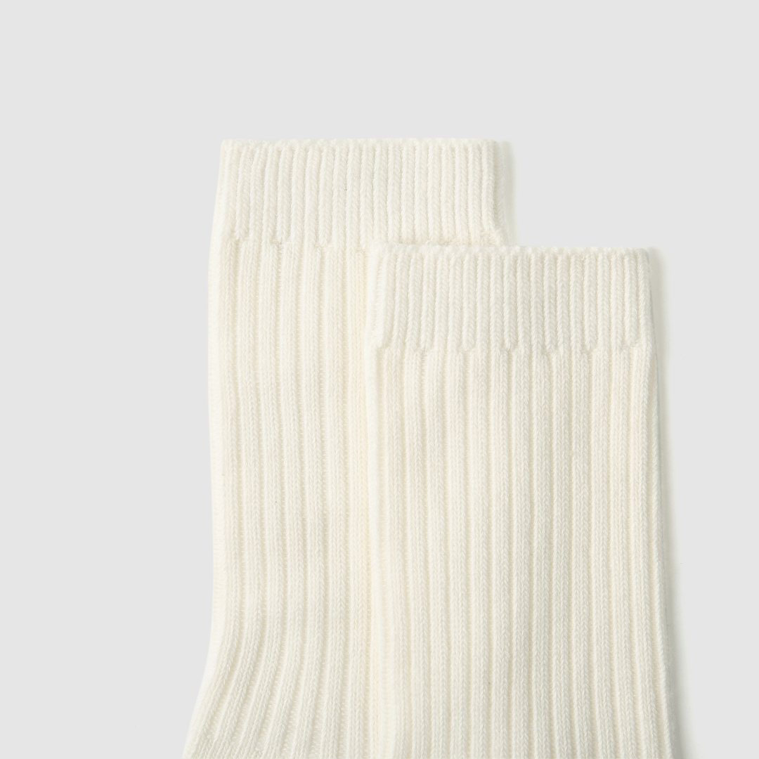 Renaissance Socks Crew Socks Men's White Textured Crew Socks